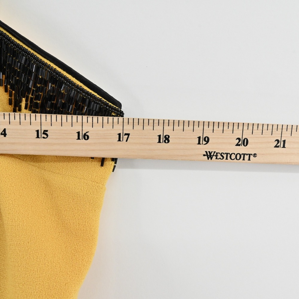 Vtg Nolan Miller Wool‎ Beaded Jacket Tank Set Size 8 Yellow Retro Glam Hong Kong - Picture 14 of 16
